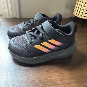 Adidas Black and Orange Sneakers with Velcro